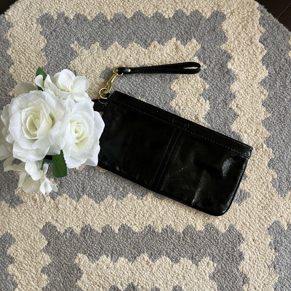 Coach patent leather clutch